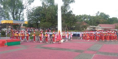 Marching Band SD Negeri 1 Lawang Kidul Tampil Memukau di Puncak HUT PTBA