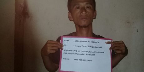 Nekad Curi HP di Warung, Nopriansah Diciduk