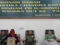 Persit dan TNI AD Serta PNS RINDAM II/SWJ Gelar Donor Darah