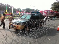 Penjagaan Ketat dan Kawat Berduri Pada Upacara Peringatan HUT RI di Muara Enim