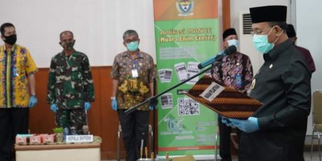 Ditengah Pandemi Covid-19, Juarsah Lantik 135 Pejabat Secara Vidcon