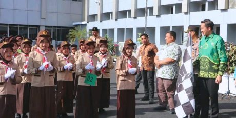 118 Regu Gerak Jalan Pramuka Dilepas Plt Bupati Muara Enim
