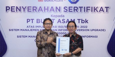 Bukit Asam (PTBA) Raih Sertifikat Berstandar Internasional untuk Layanan Teknologi Informasi
