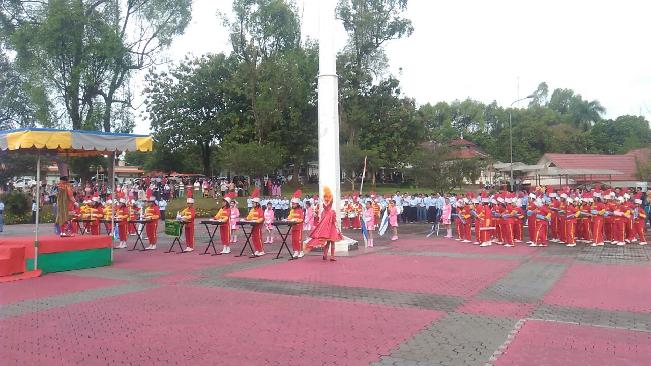 Marching Band SD Negeri 1 Lawang Kidul Tampil Memukau di Puncak HUT PTBA