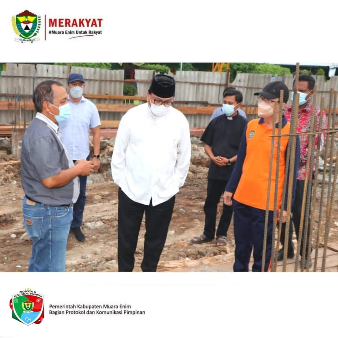 Pj Bupati Pantau Pembangunan Renovasi Gereja Paroki Santo Yosef Tanjung Enim