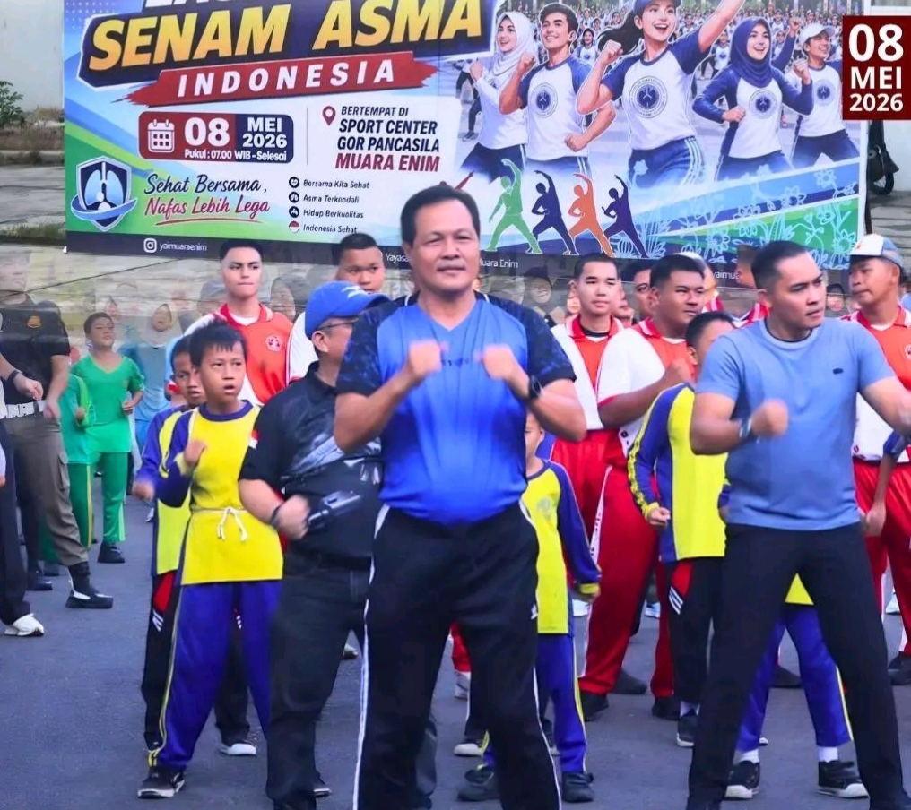 Peringati Hari Asma Sedunia 2026, Bupati Muara Enim Senam Bersama dan Ajak Hidup Sehat